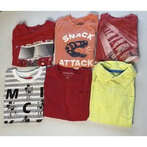 Lot of 6 Boys 4-5 Short Sleeve Tee T Shirt Assorted Brands Good & Play Condition